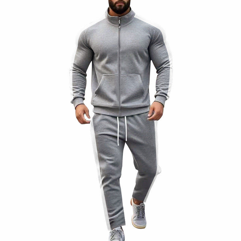 Herren Sportlicher Trainingsanzug mit modernem Stehkragen und praktischen Taschen