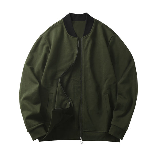 Herren Minimalistische Bomberjacke mit durchgehendem Reißverschluss, geripptem Stehkragen & Eingrifftaschen Shop Nory