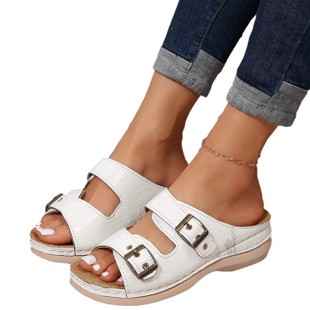 Damen Bequeme Pantoletten im Geflochtenen Design Shopnory