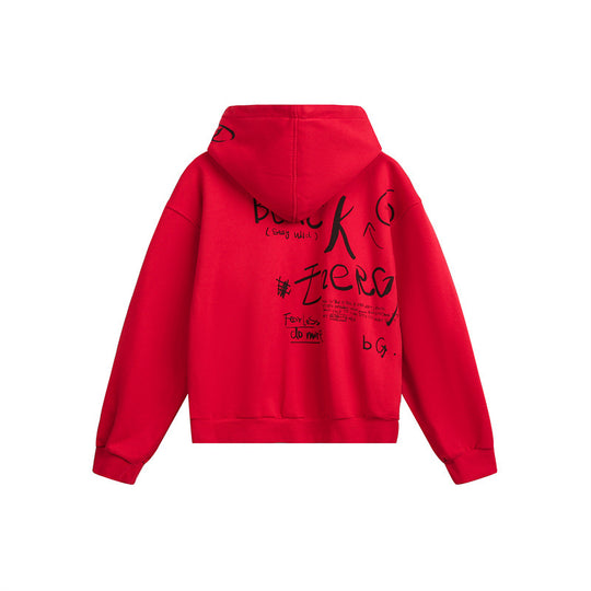 Unisex Kapuzen-Zipjacke im Boxy‑Cut mit großflächigem Portrait-Print Shop Nory