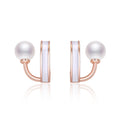 Damen Ohrstecker mit elegantem Perlendesign und modernem Rahmen Shop Nory