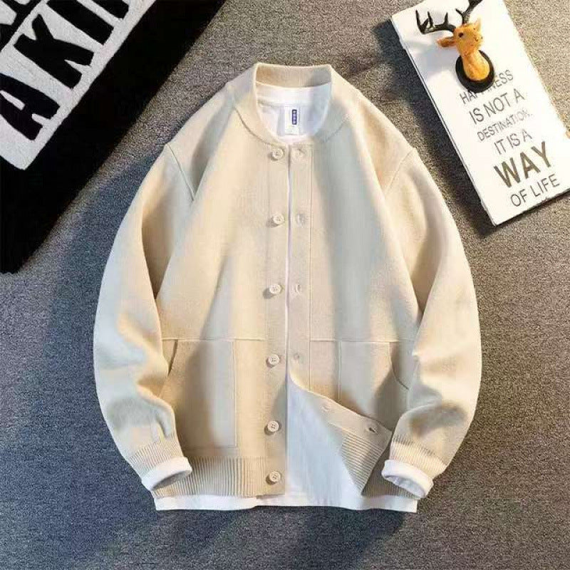 Unisex Feinstrick-Cardigan mit Rundhals, aufgesetzten Taschen und Rippbündchen Shop Nory