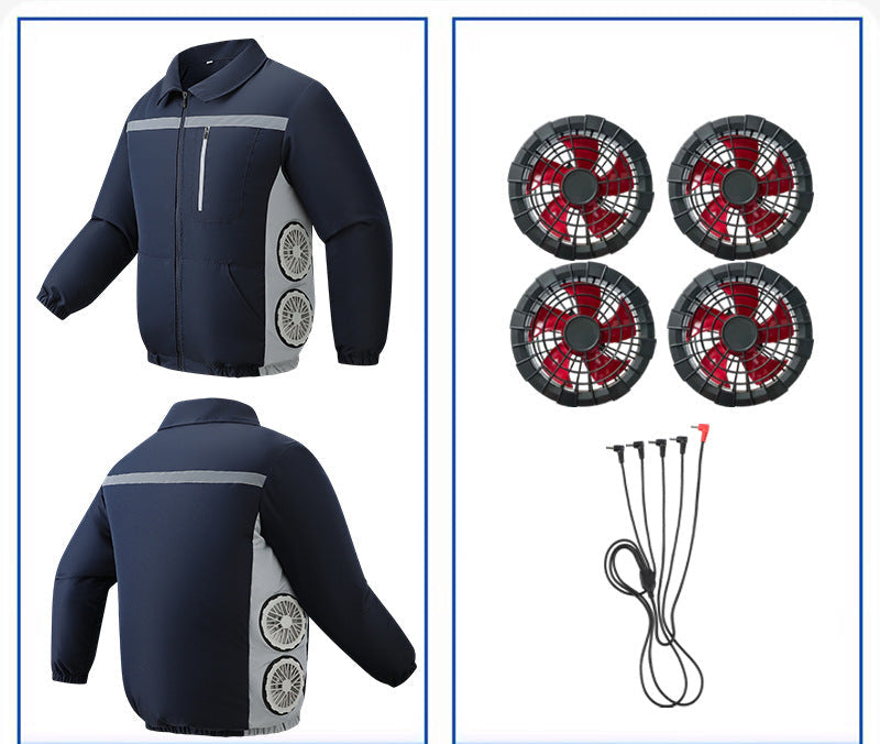 Unisex nan kühlende Ventilationsjacke mit integrierten seitlichen Lüftern und atmungsaktivem Funktionsmaterial Shopnory