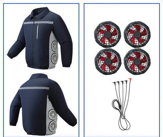 Unisex nan kühlende Ventilationsjacke mit integrierten seitlichen Lüftern und atmungsaktivem Funktionsmaterial Shopnory