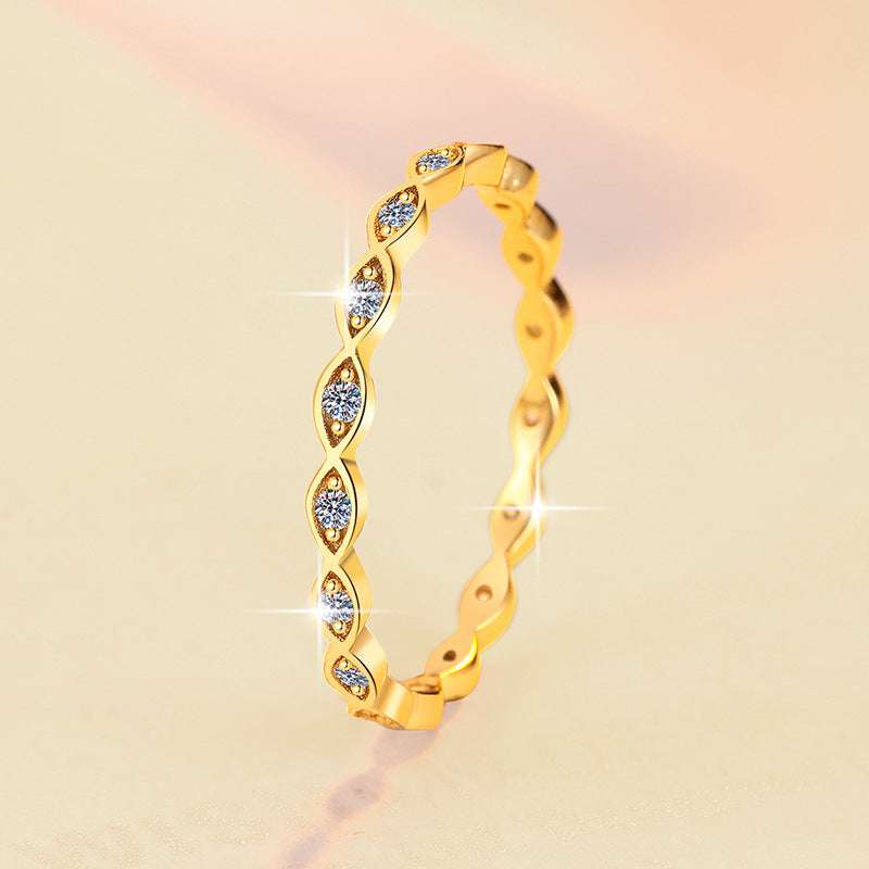 Damen Wellenförmiger Zirkonia-Ring Shop Nory