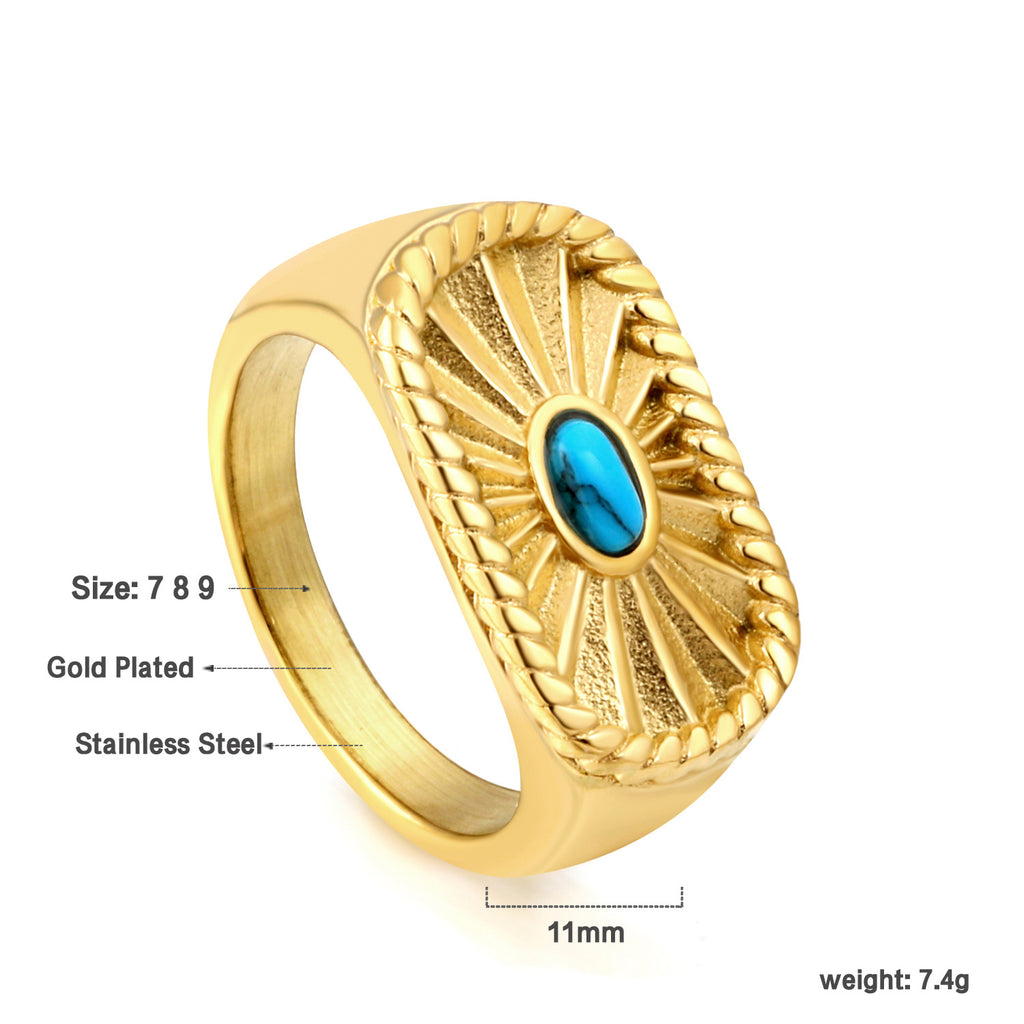 Damen offener Ring mit verstellbarem Design und elegantem Kunststoffstein Shop Nory