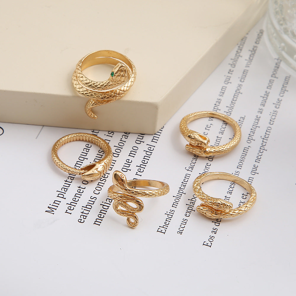 Damen Ring-Set mit elegantem Schlangen-Design Shop Nory
