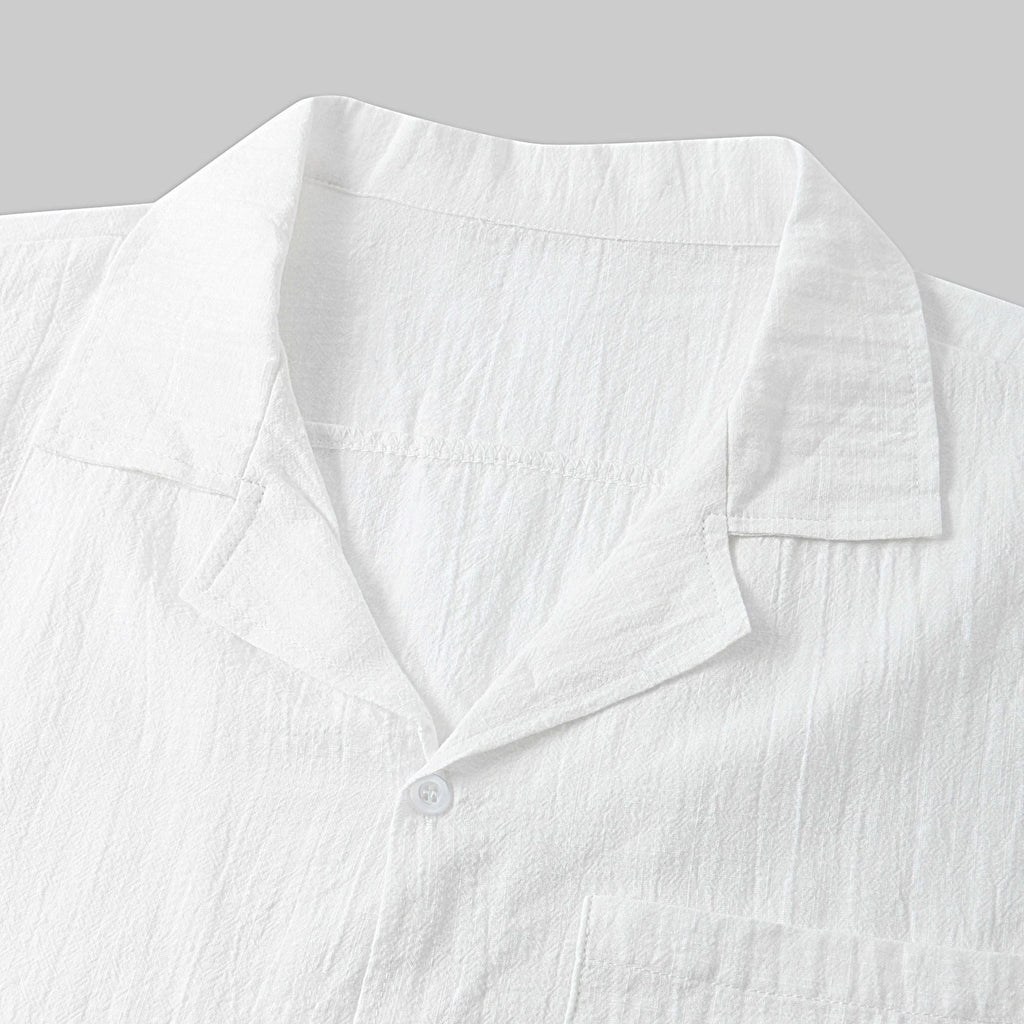 Damen Kurzarm-Pyjama-Set aus leichtem Baumwollmaterial mit praktischer Knopfleiste und elastischem Bund