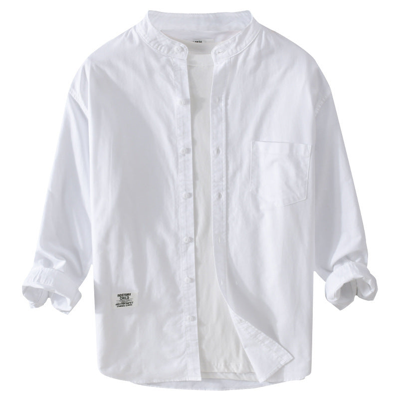 Herren Stehkragen-Overshirt aus Baumwollmix mit Brusttasche und entspannter Passform Shop Nory
