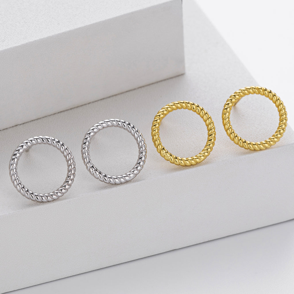 Damen Ohrringe aus 925 Sterling Silber mit anspruchsvollem geflochtenem Design Shop Nory