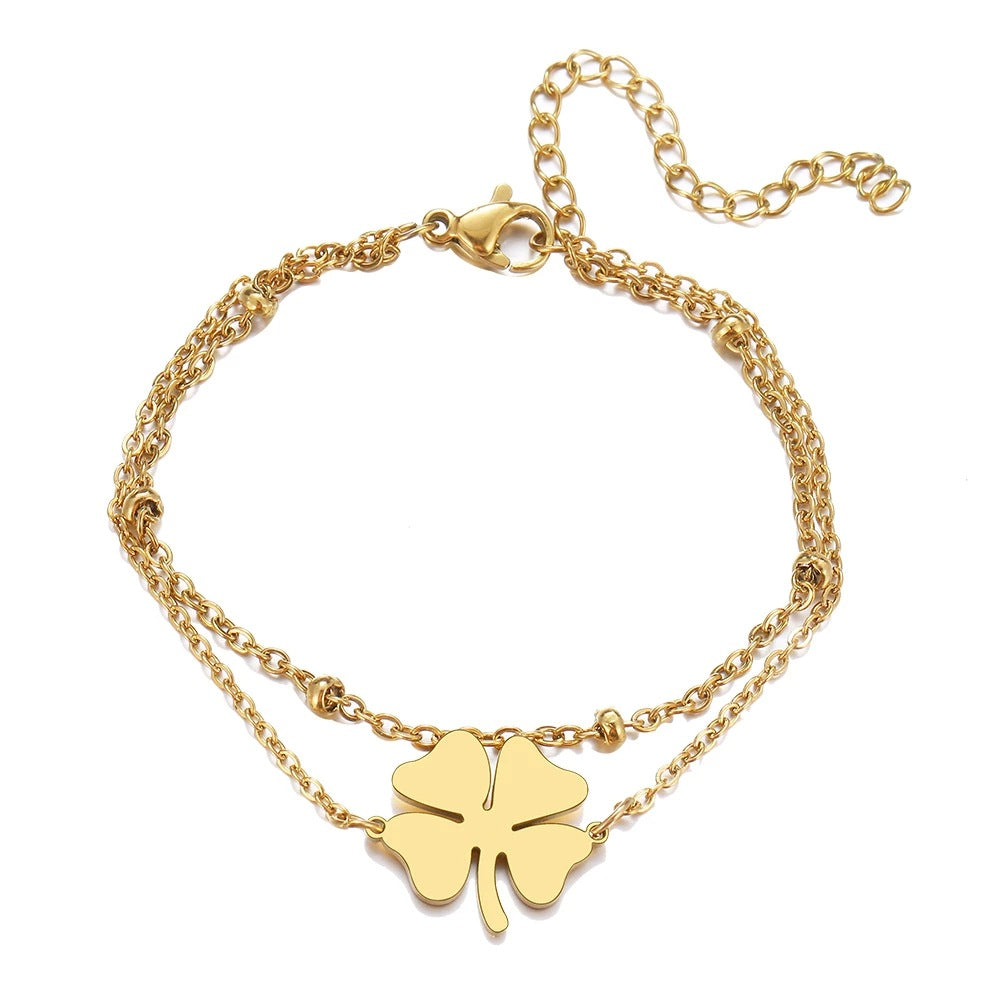 Damen Armband mit filigranem Kleeblatt-Design Shop Nory