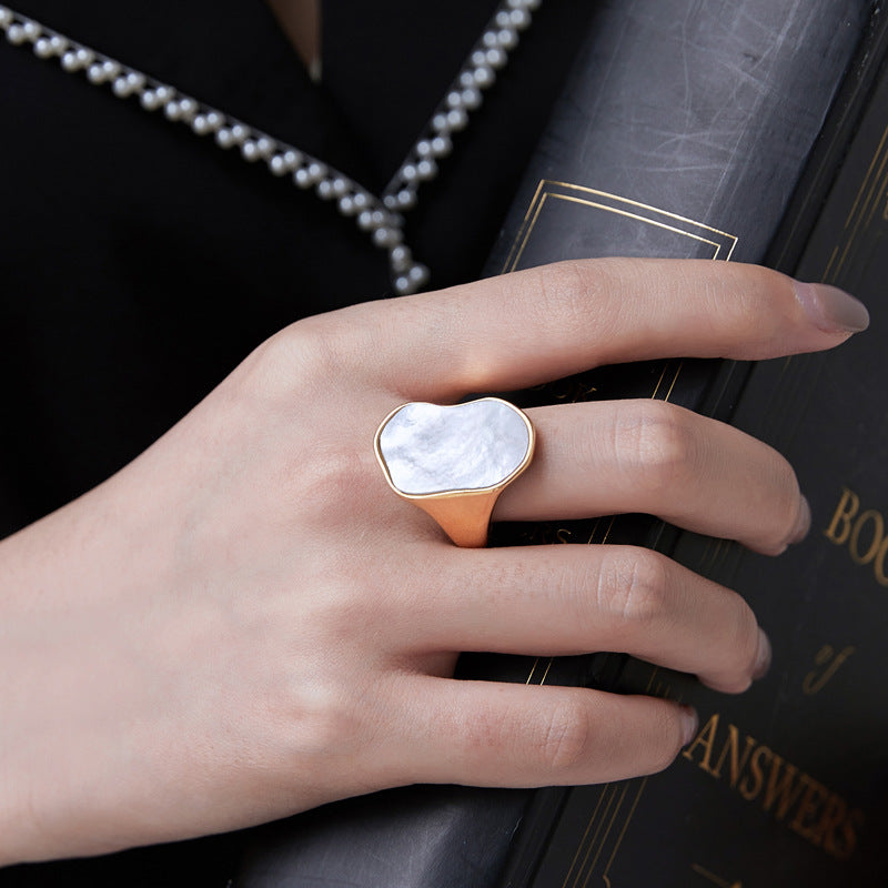 Damen eleganter Ring mit Perlmutt-Design Shop Nory