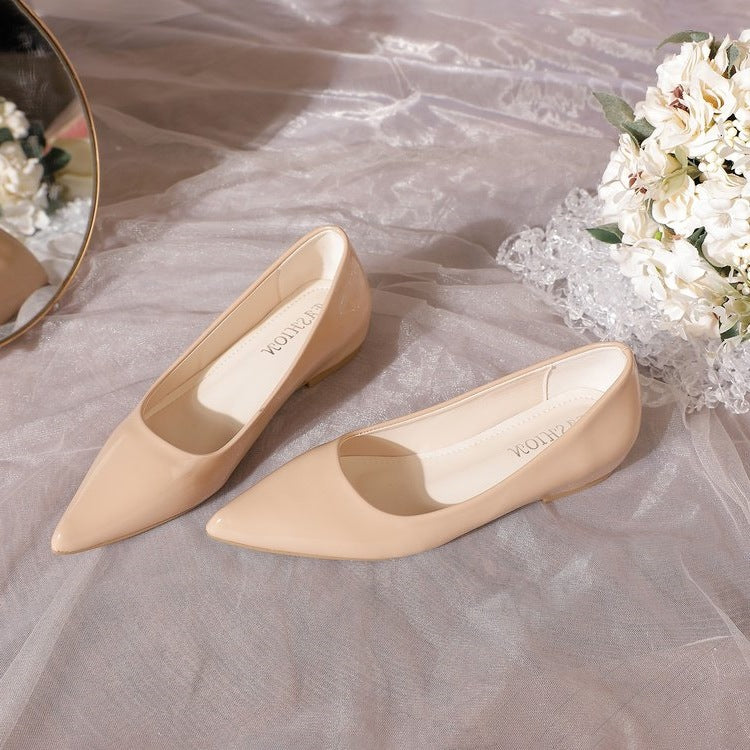 Damen elegante Ballerinas mit spitzem Zehenbereich Shopnory