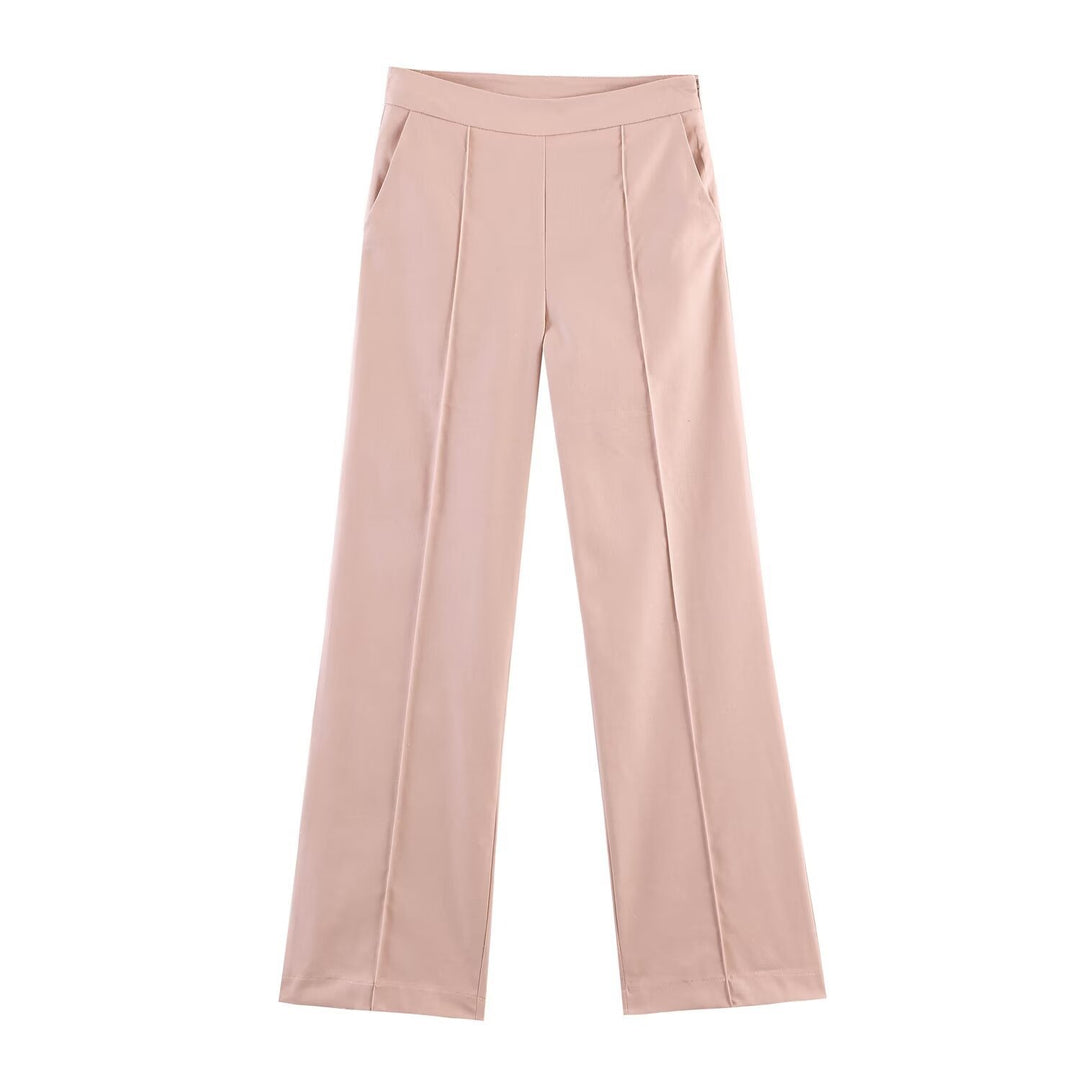 Damen Weite High‑Waist Anzughose mit Bügelfalte und Seitentaschen Shop Nory