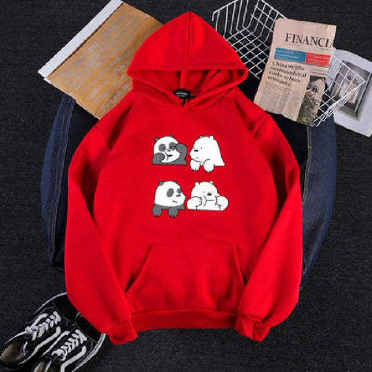 Unisex nan Kapuzenpullover mit niedlichem Comic-Tierprint, Kängurutasche und weichem Fleece-Innenfutter Shop Nory