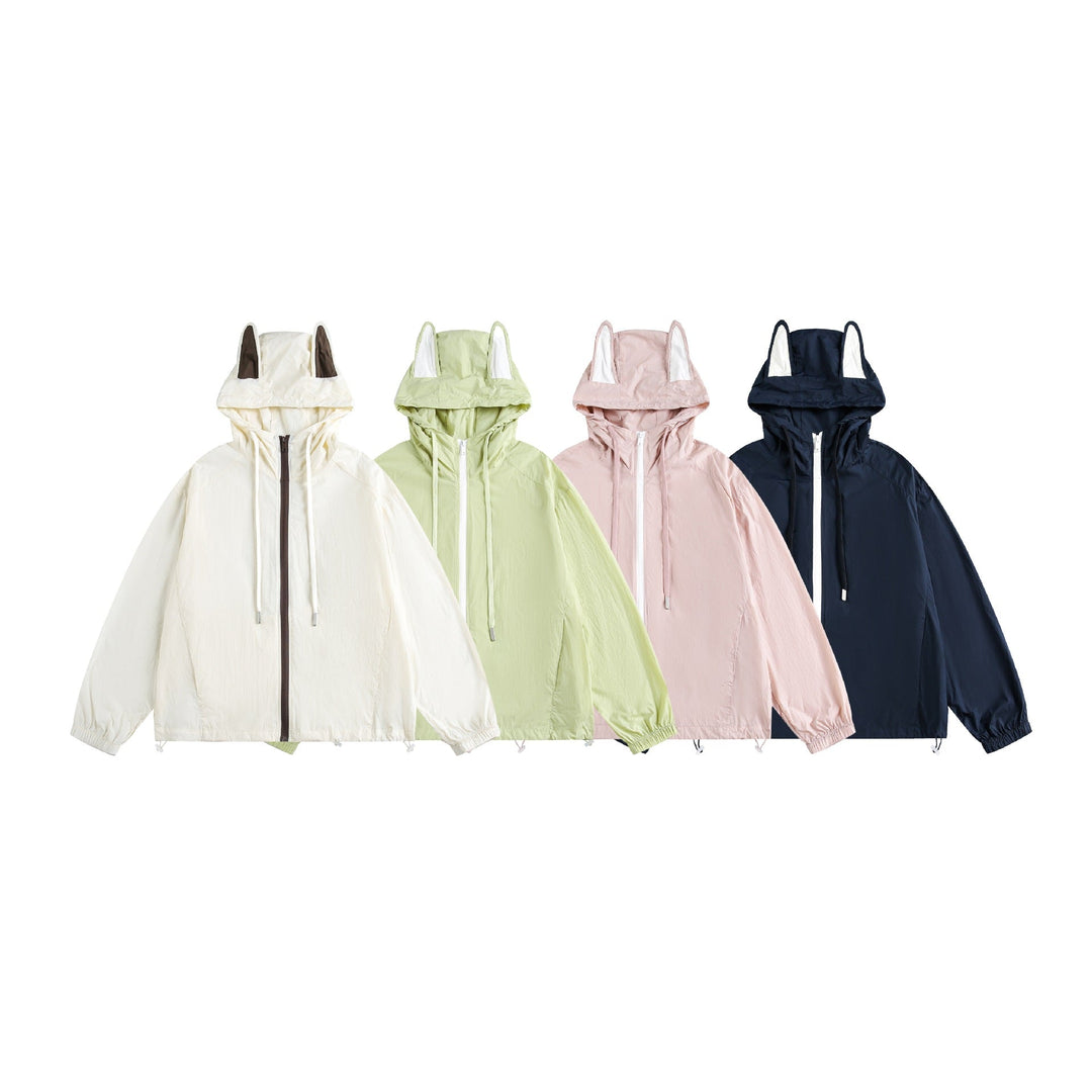 Damen Leichter Kapuzen-Anorak mit Ohrenapplikation und Tunnelzug Shop Nory