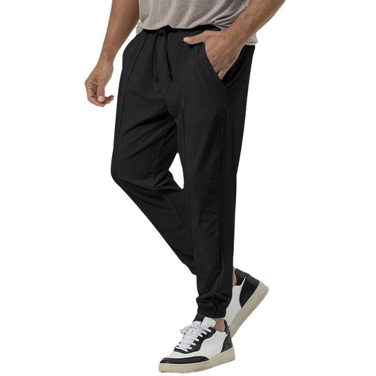 Herren Tapered-Jogginghose im Leinenlook mit Bügelfalte und Bündchen Shop Nory
