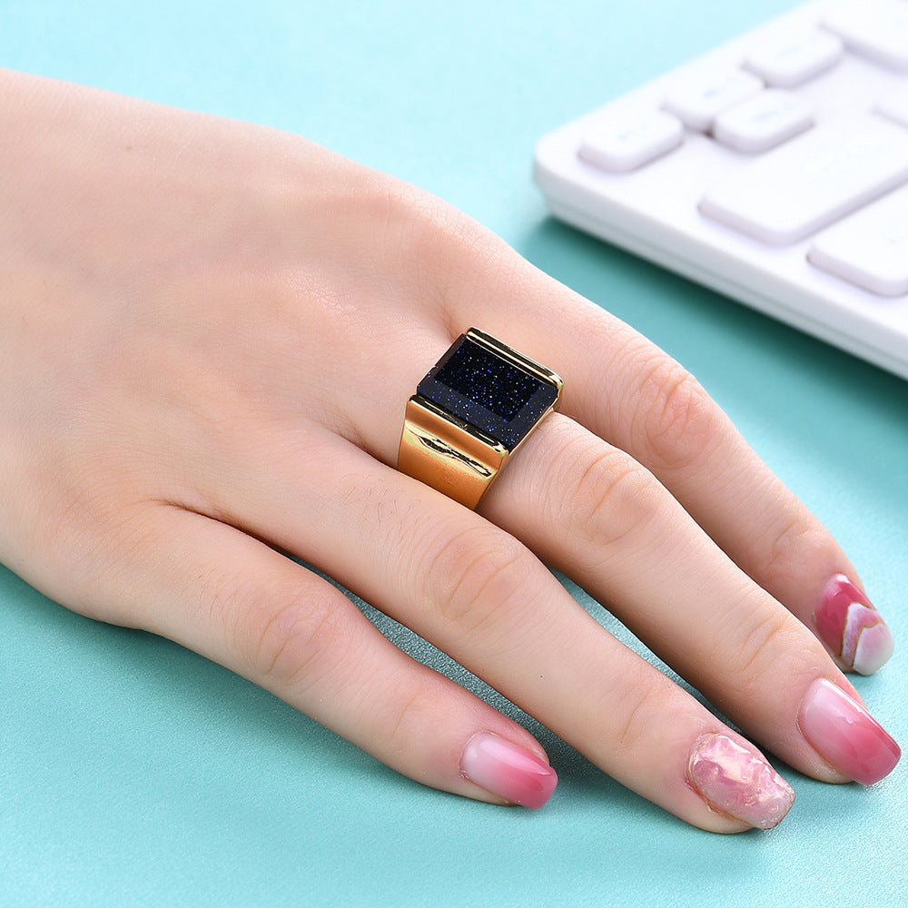Herren Ring mit kunstvollem Blaustern-Design Shop Nory