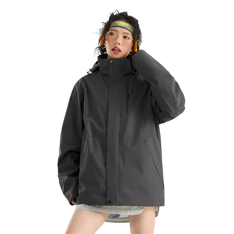 Damen Leichte wasserdichte Parka-Kapuzenjacke mit versiegelten Nähten und Kordelzug Shop Nory