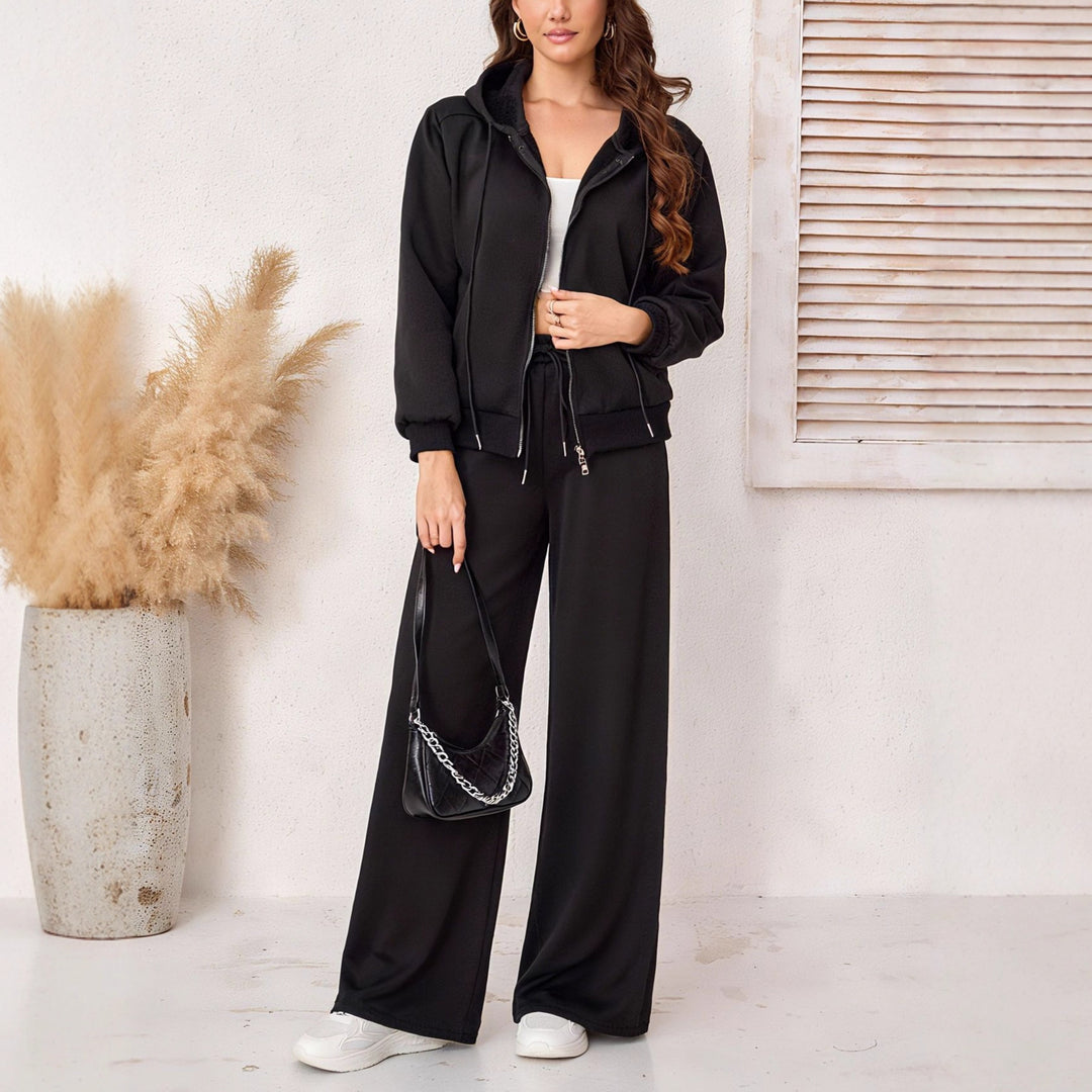 Damen Kapuzen-Sweatjacke mit Teddyfutter, Reißverschluss und Kordelzug Shop Nory