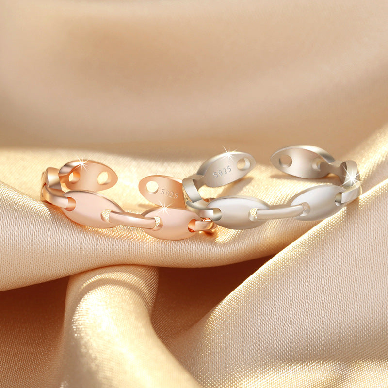 Damen Offener Ring mit glänzenden Motiv-Elementen Shop Nory