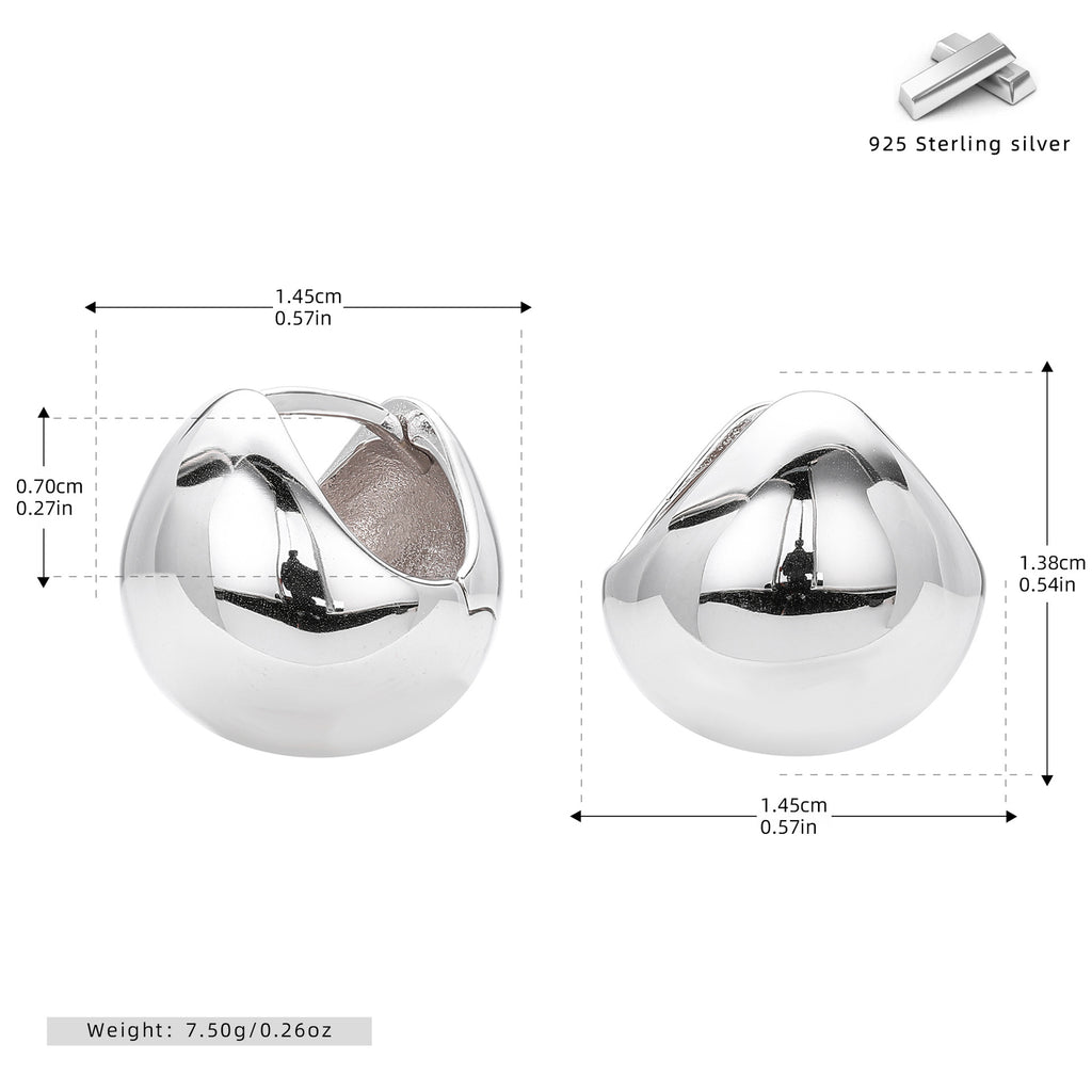 Damen Ohrstecker aus hochwertigem 925 Sterling Silber mit modernem, geschwungenem Design Shop Nory