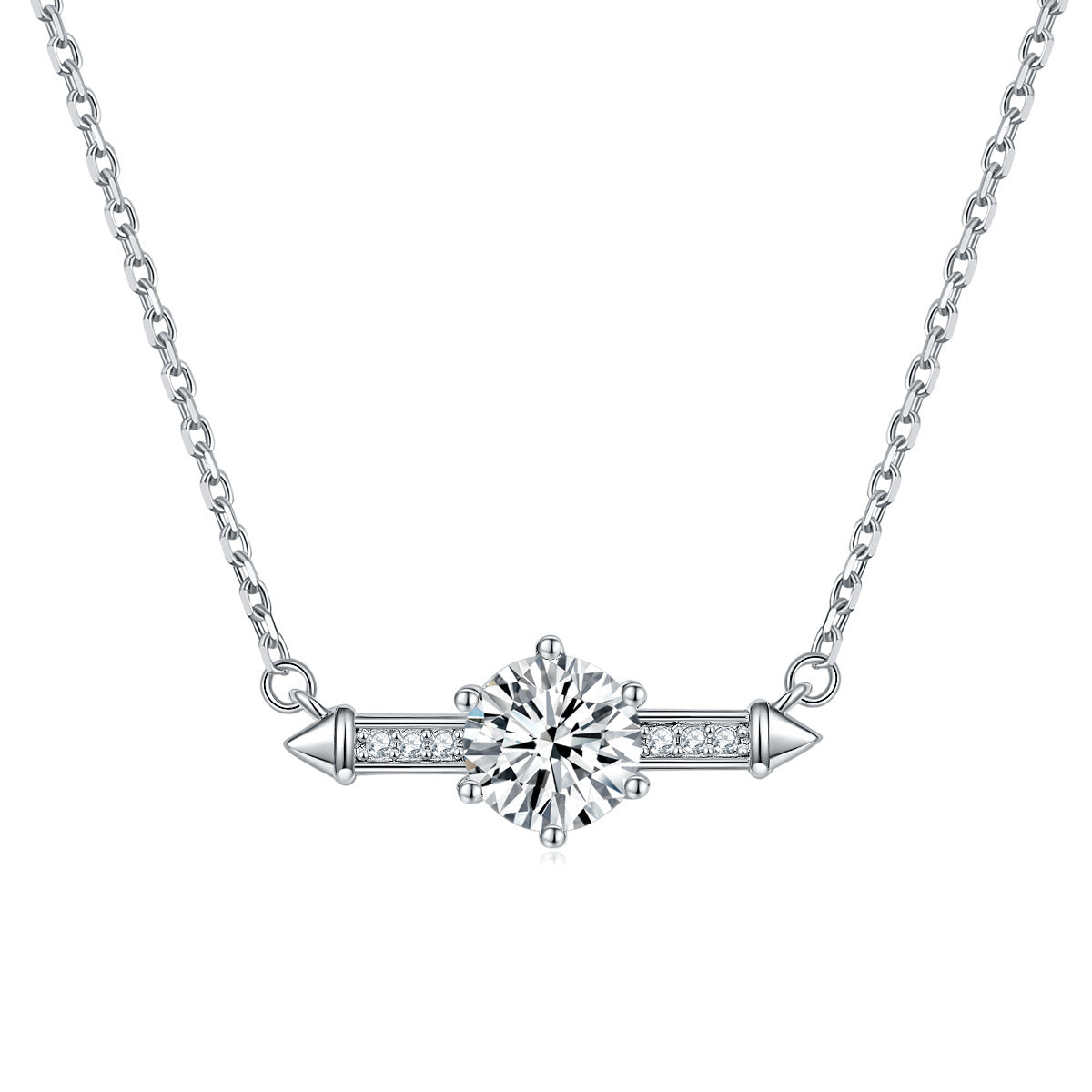 Damen Anhänger mit funkelndem Zirkonia-Rahmen und eleganter Kettenstruktur Shop Nory