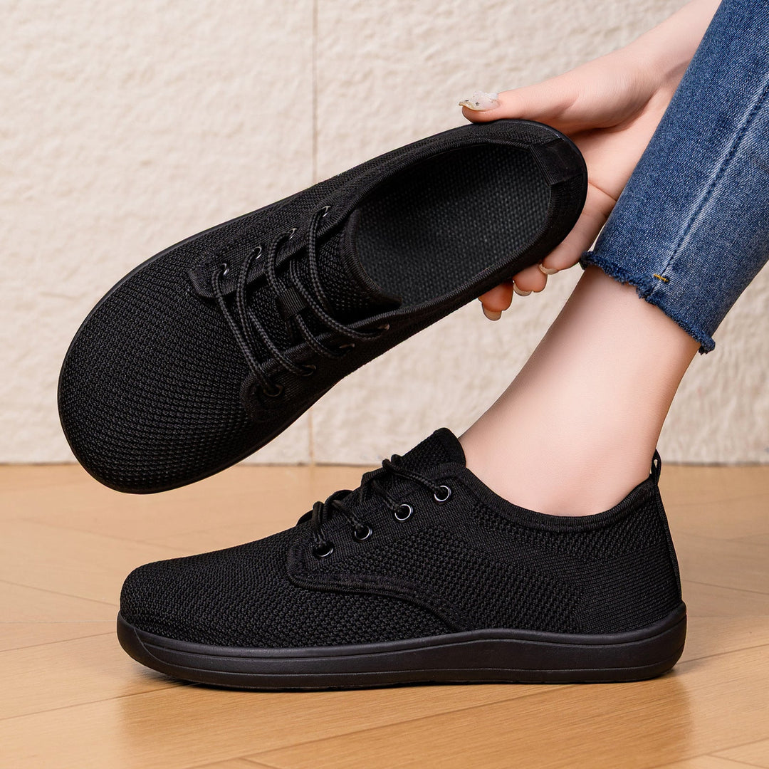 Damen Atmungsaktive Sneaker mit elastischem Lederoberteil