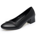 Damen elegante Pumps mit komfortablem Blockabsatz und modischem Schmuckdetail