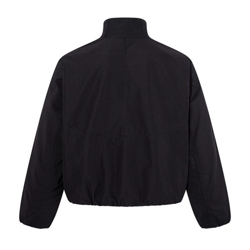 Damen Kurz geschnittene Stehkragen‑Blousonjacke mit elastischem Saum und verdecktem Reißverschluss Shop Nory