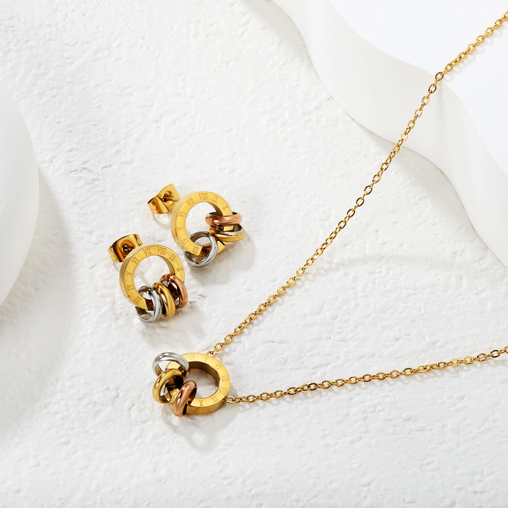 Damen Schmuckset mit eleganter Halskette und passenden Ohrsteckern Shop Nory