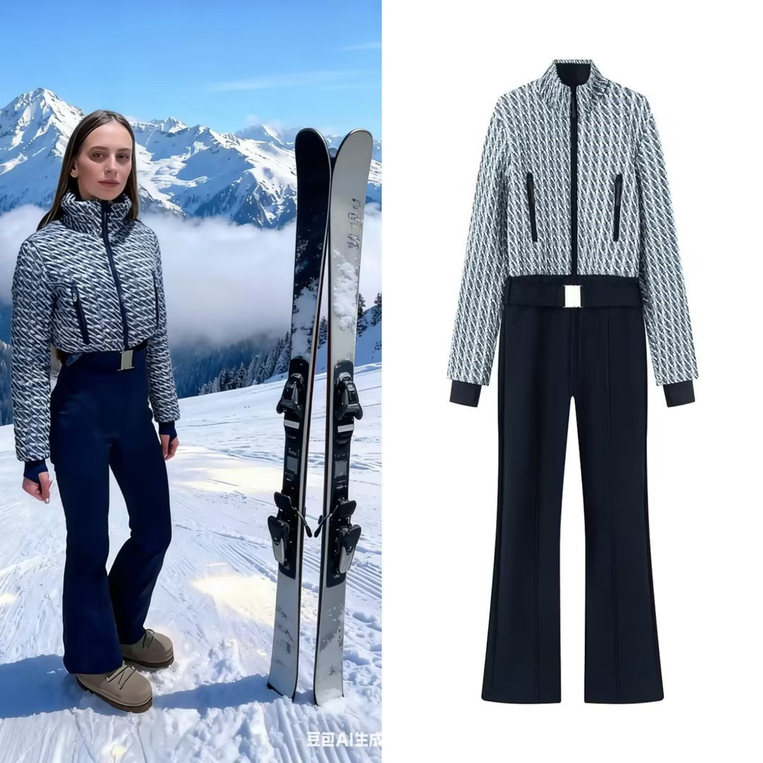 Damen Zweiteiliges Ensemble aus strukturierter Kurzjacke und hochgeschnittener Schlaghose Shop Nory