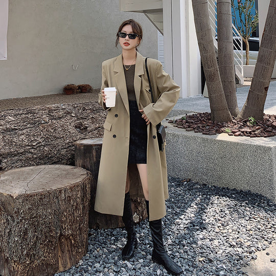 Damen Doppelreihiger Oversize-Trenchcoat mit kastiger Silhouette und verlängertem Schnitt Shop Nory