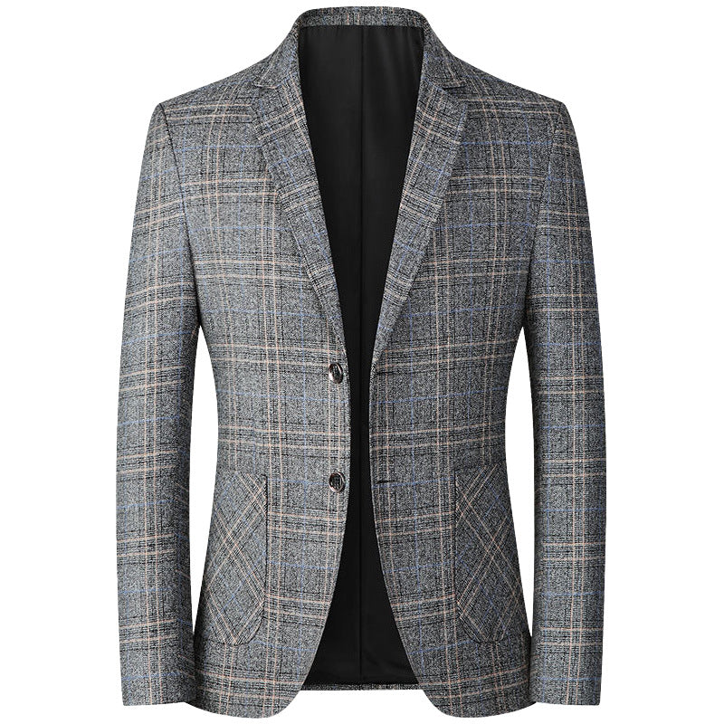 Herren Kariertes Wollmix-Sakko Slim Fit mit schmalem Revers Shop Nory
