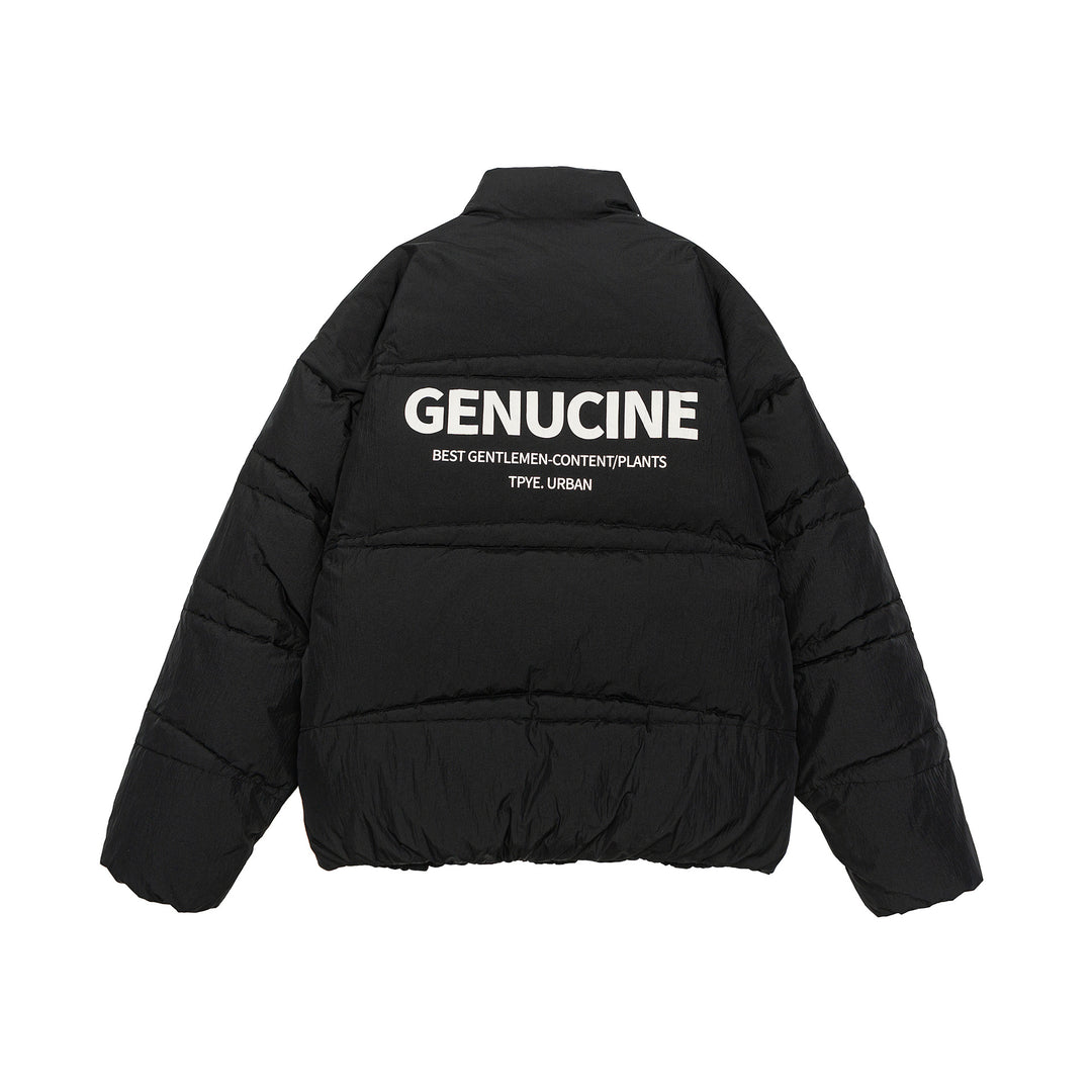 Herren Kürzerer Oversize-Wattierter Puffer mit hohem Stehkragen und Metallreißverschluss Shop Nory