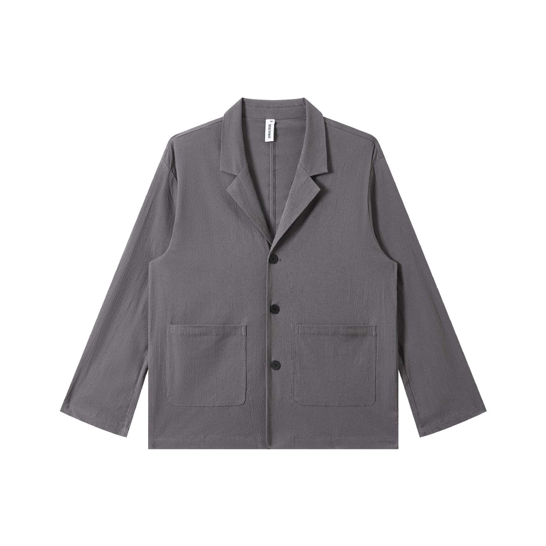 Herren Leichtes Struktur-Overshirt mit Reverskragen, Knopfleiste und aufgesetzten Taschen Shop Nory