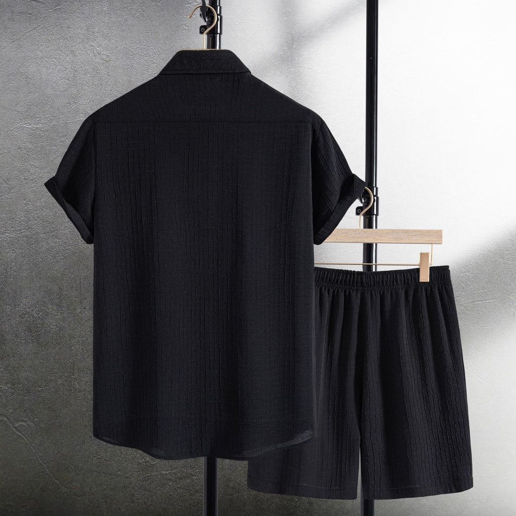 Damen Freizeitanzug mit kurzen Ärmeln und elastischen Shorts