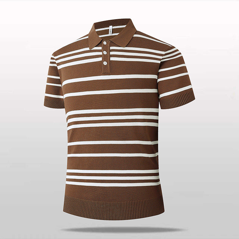 Herren Modisches kurzärmliges Poloshirt mit Streifen Shop Nory