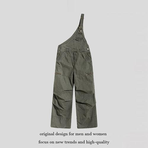 Damen Weite Latzhose mit asymmetrischem Träger und Multi-Taschen Shop Nory