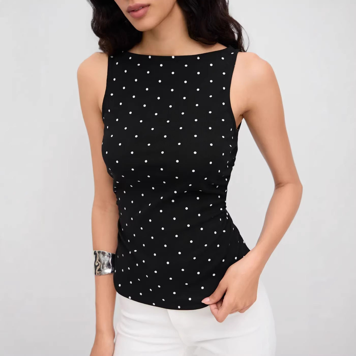 Damen Chic Rollkragen Top mit Raffung und Bindegürtel