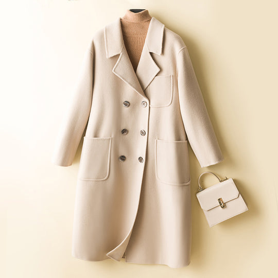 Damen Oversized Doppelreiher Wollmix‑Mantel mit aufgesetzten Taschen Shop Nory