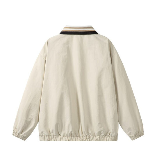Herren Leichte Harrington‑Style Bomberjacke mit gestreiftem Rippkragen und Druckknopf‑Taschen Shop Nory