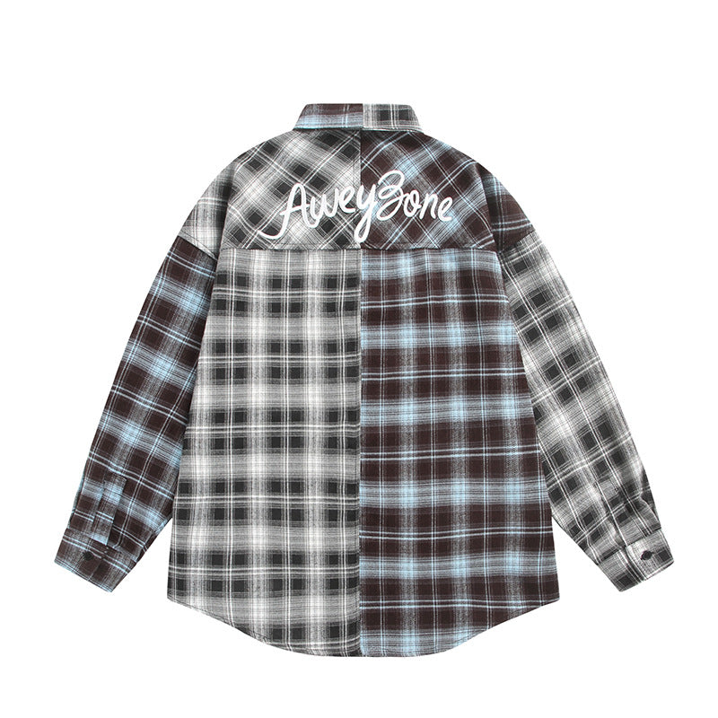 Unisex Geteiltes kariertes Overshirt im Hemdjacken‑Stil Shop Nory