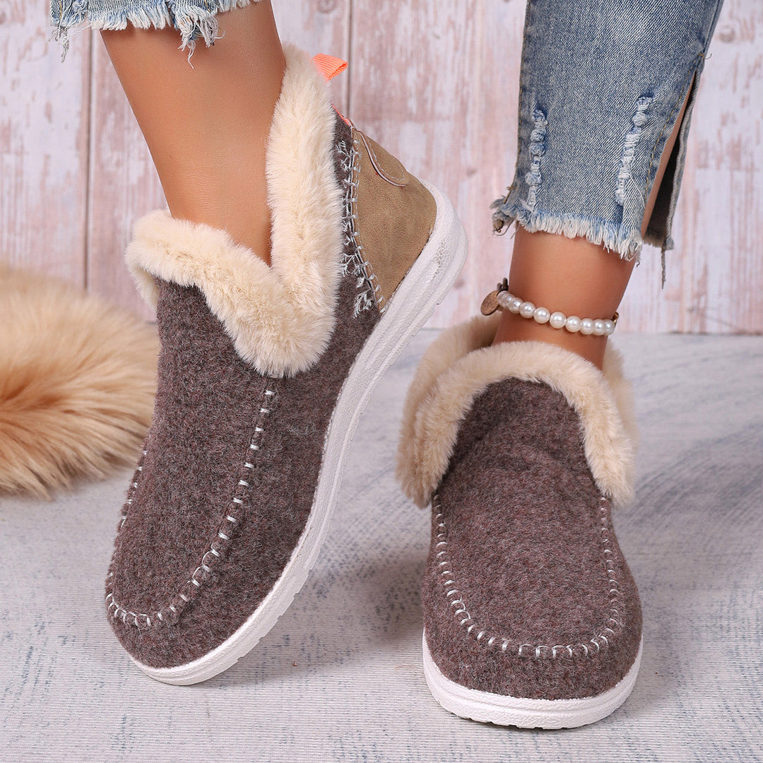 Damen Gefütterte Filz-Mules mit Teddyfutter und ergonomischer Gummisohle Shop Nory