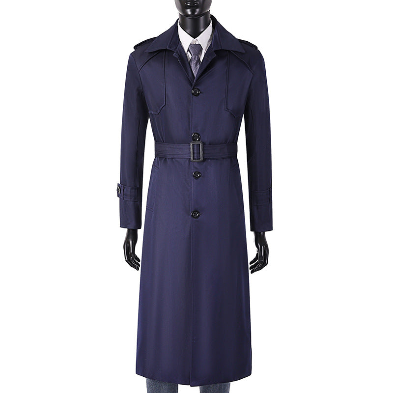 Herren Lang geschnittener Trenchcoat mit klassischem Revers und wasserabweisendem Finish Shop Nory