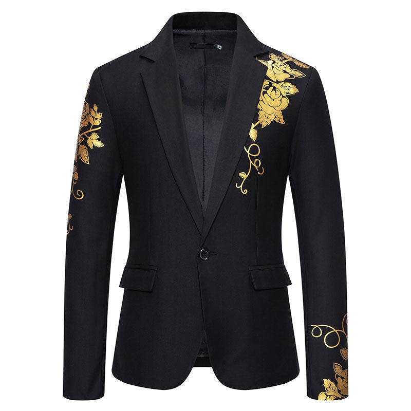 Herren eleganter Blazer mit floralem Stickdesign und feinen Details