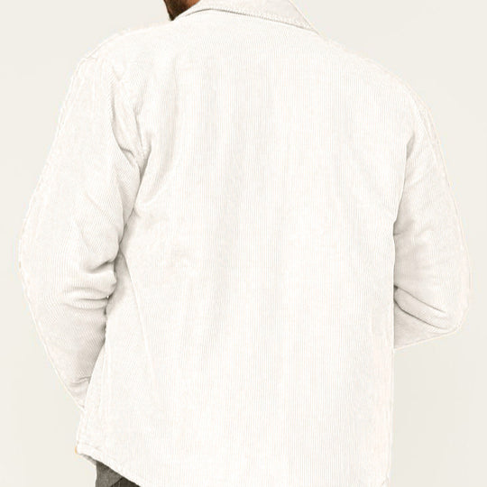 Herren Kord-Worker-Overshirt mit Druckknopfleiste, Pattentaschen und aufgesetzten Eingrifftaschen Shop Nory