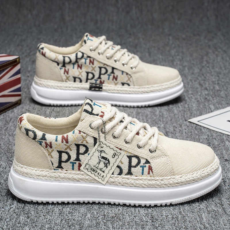 Damen Plateau-Espadrille-Sneaker mit geflochtenem Jute-Detail und monogramm-Canvas Shop Nory