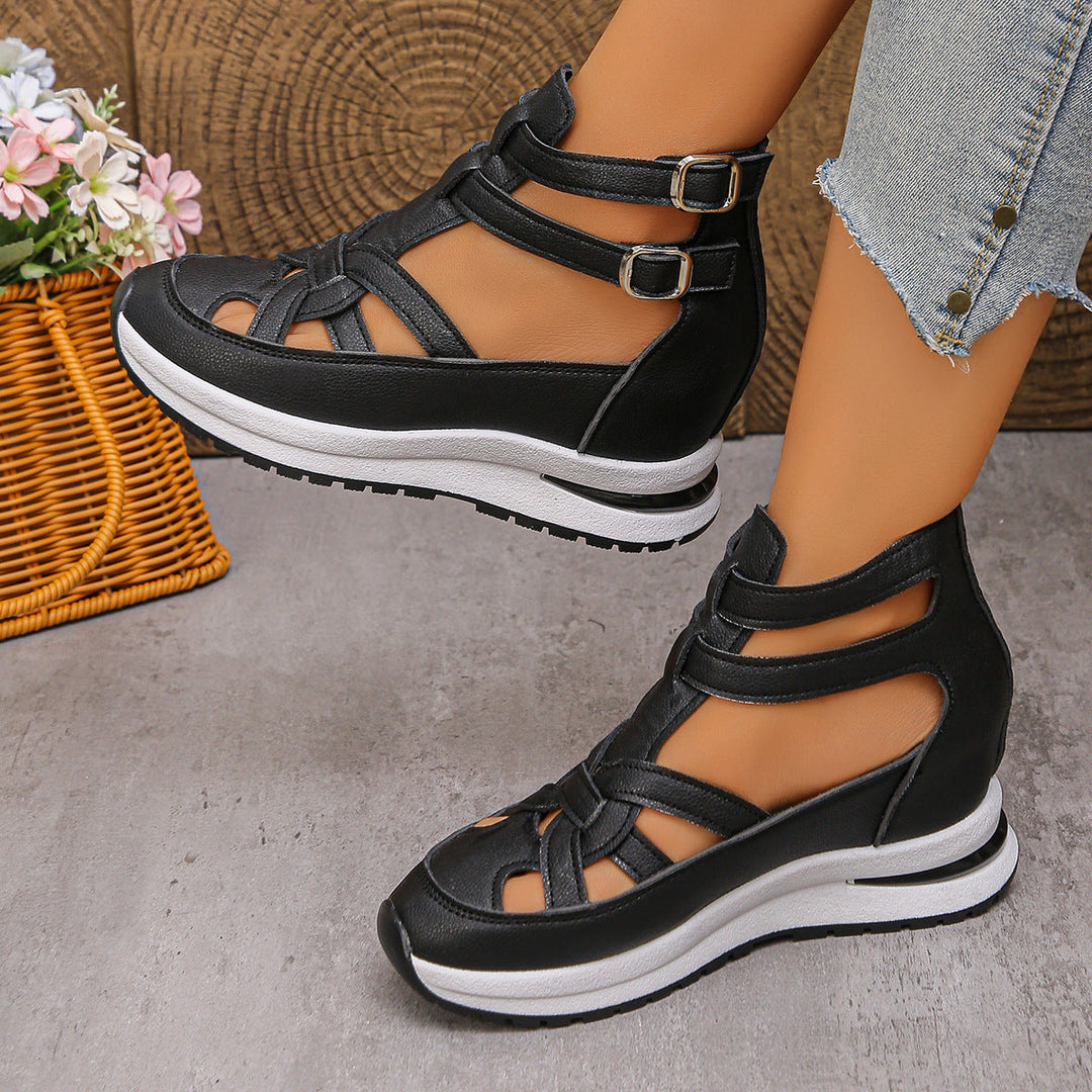 Damen Wedge-Sandalen mit modischem Riemendesign und komfortabler Plateau-Sohle