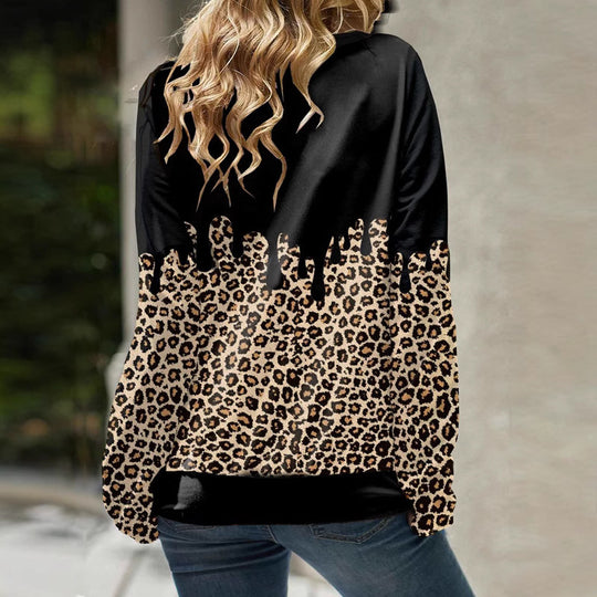 Damen Kapuzenpullover mit Leoparden-Print und Tropfen‑Effekt Shop Nory